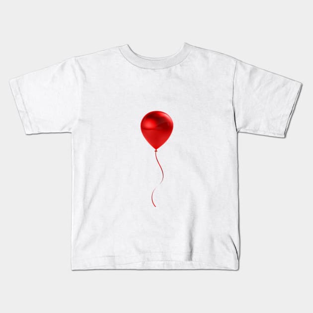 Red Balloon Kids T-Shirt by Multiplanetary Studios